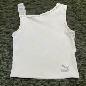 Puma White Ribbed Tank Top